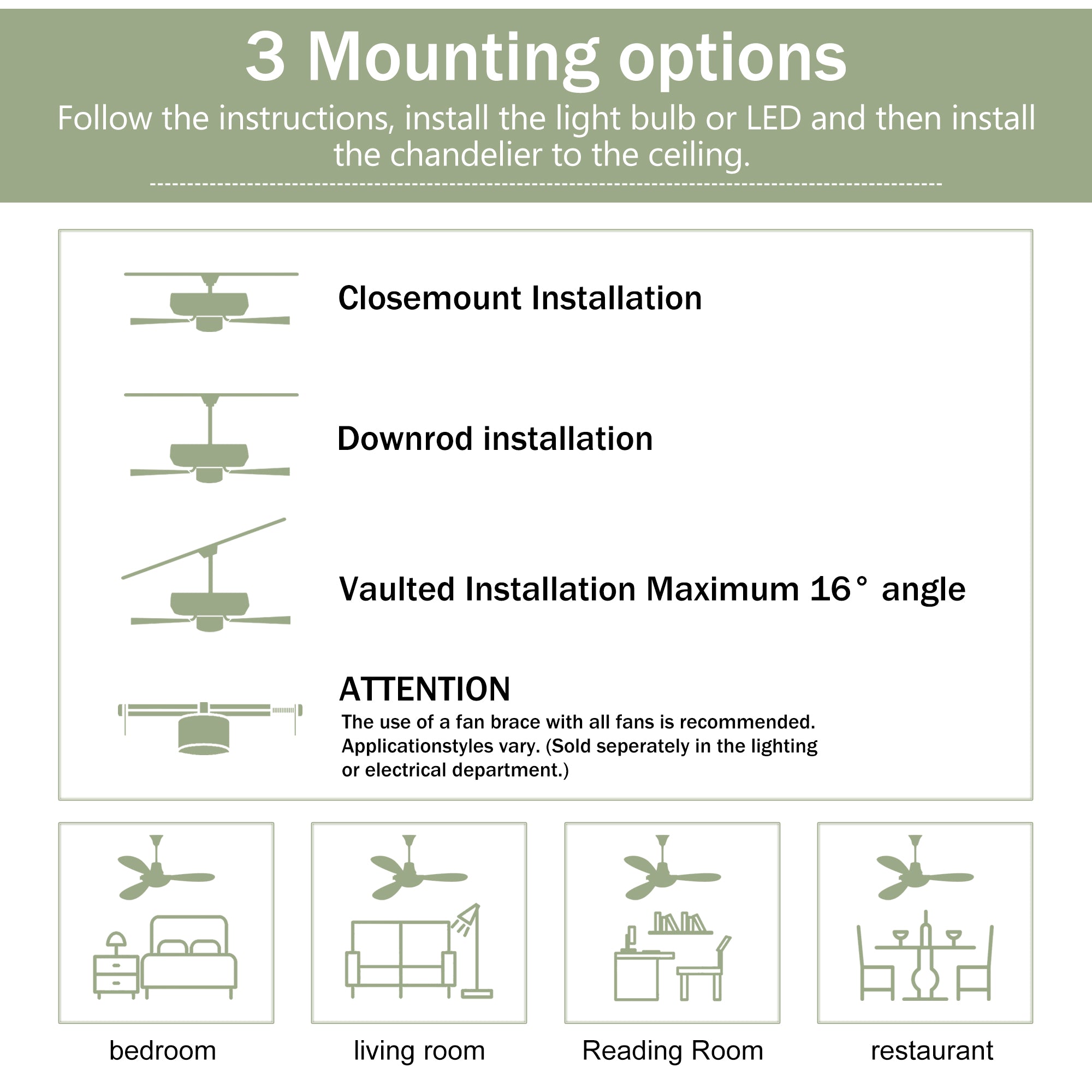 52" Solid Wood Blades Ceiling Fan with Light and Remote Control by HouseOfZazla