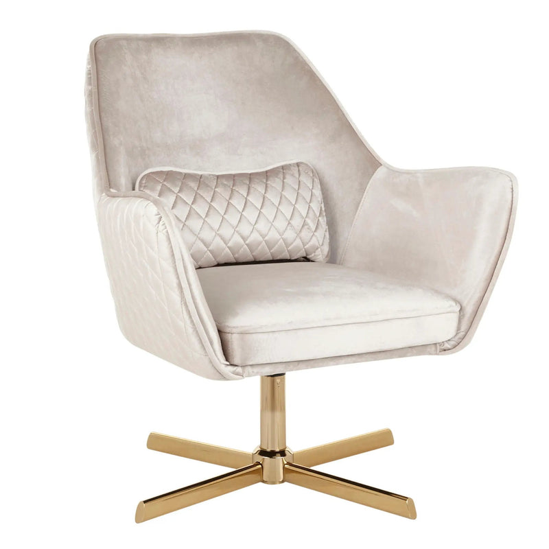 Diana - Contemporary Lounge Chair - Gold / Cream by Unique Piece Furniture