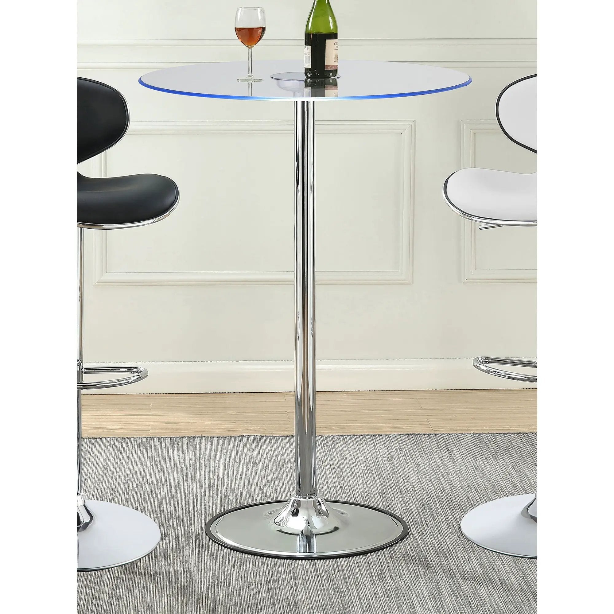 Indra - LED Bistro Table - Chrome by HouseOfZazla