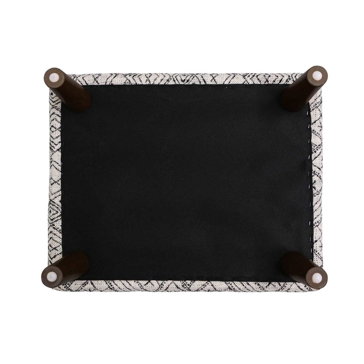 Abstract Ottoman - Upholstered Ottoman with Engineered Wood Frame - Black, photo 5 of 7