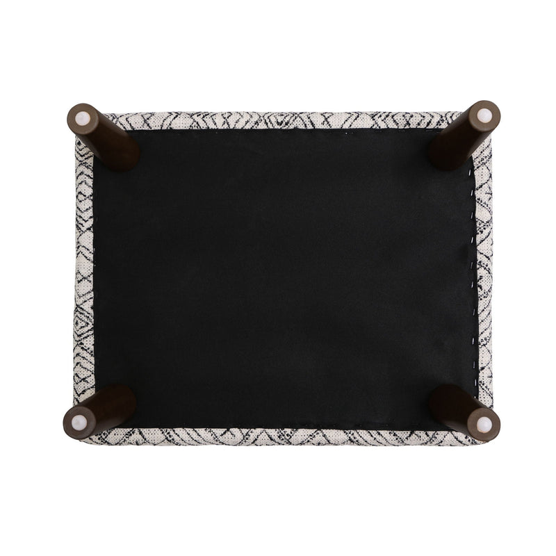 Abstract Ottoman - Upholstered Ottoman with Engineered Wood Frame - Black, photo 5 of 7