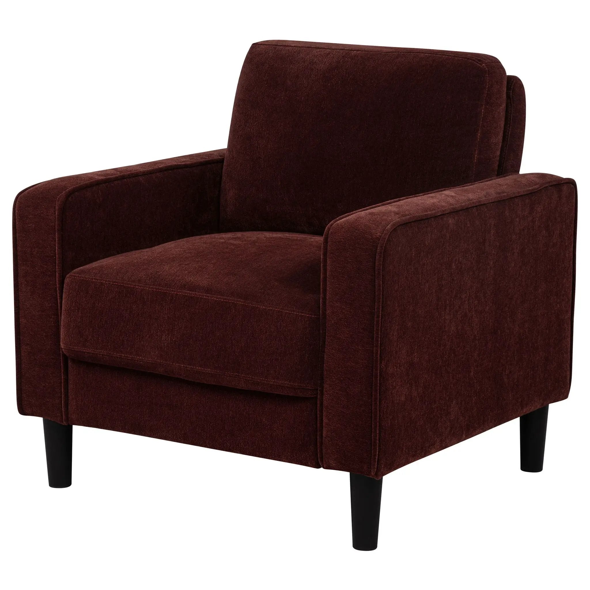 Ruth Fabric Upholstered Track Arm Accent Chair Rust Red by Unique Piece Furniture