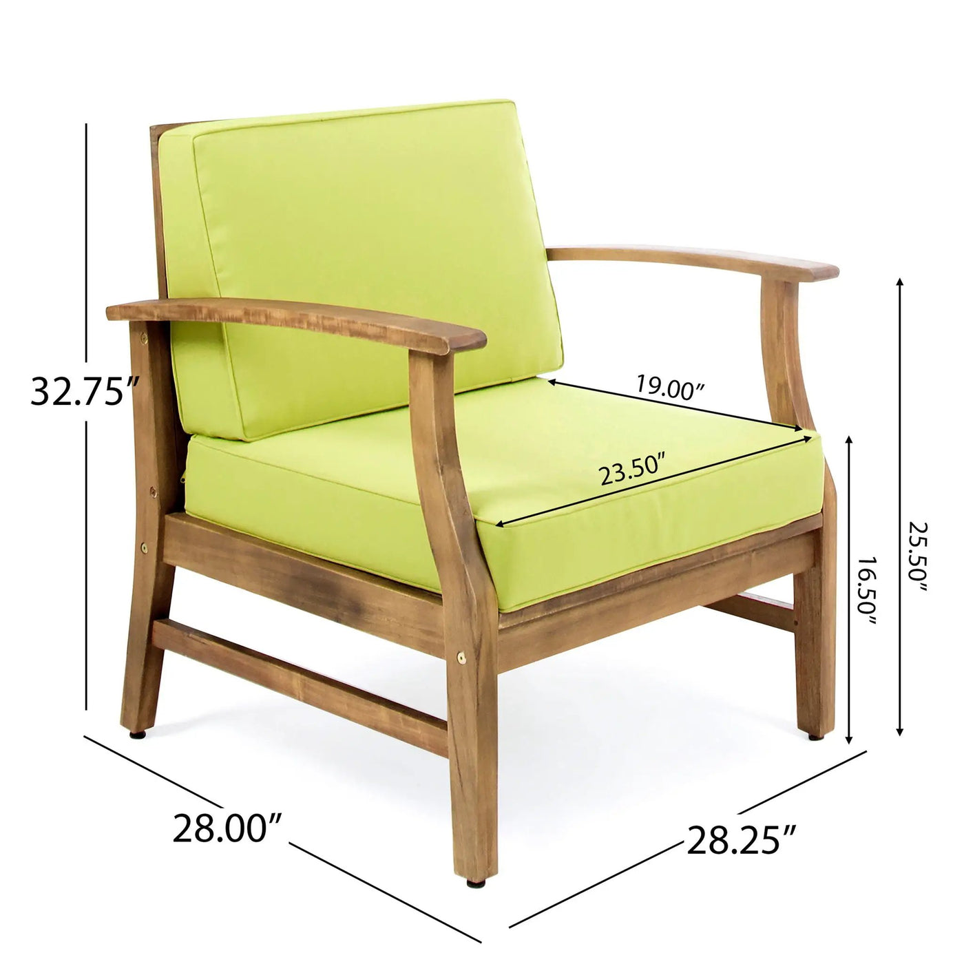 Perla Contemporary Club Chair with Water Resistant Cushion by HouseOfZazla