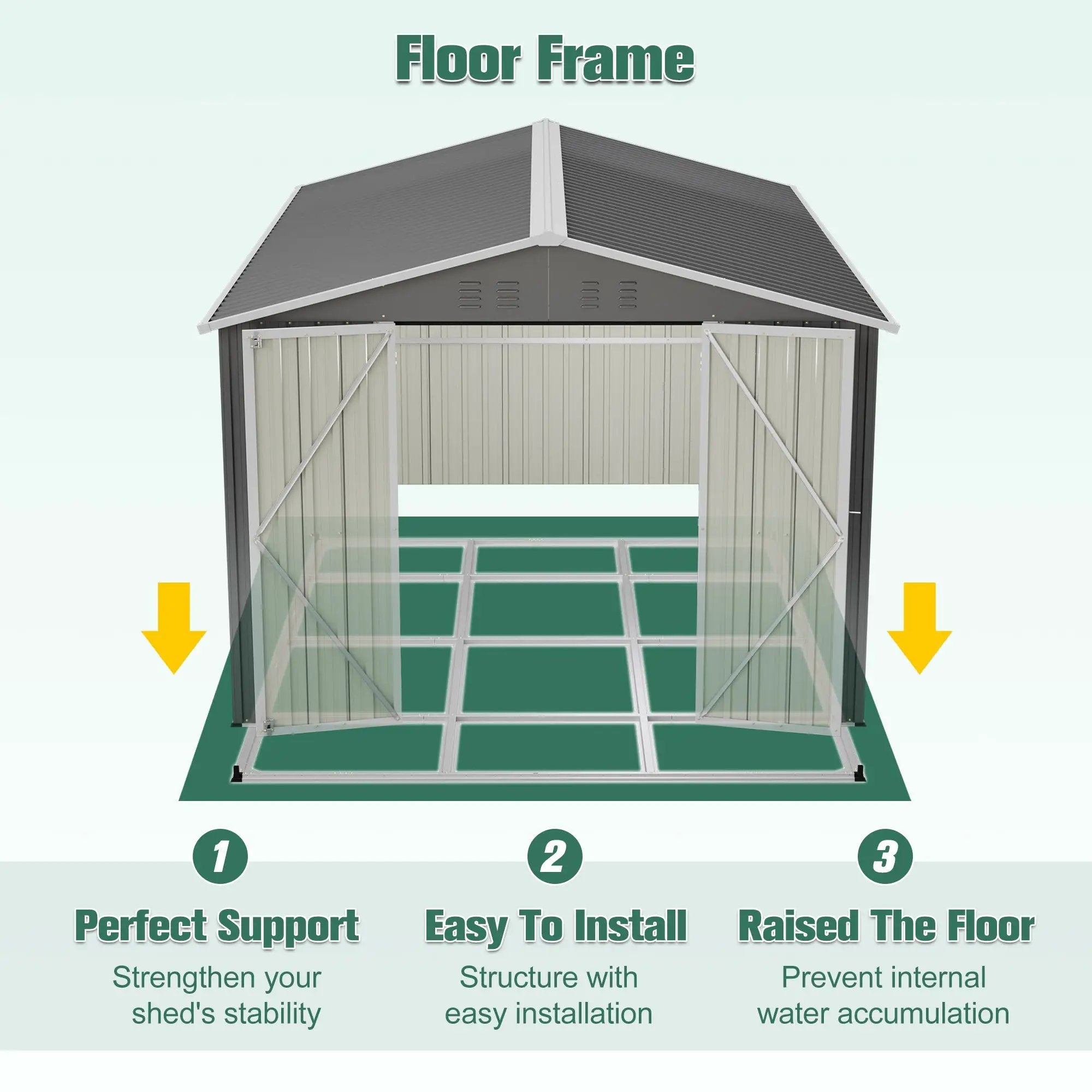Lockable Secure Metal Shed 8x12 FT by HouseOfZazla