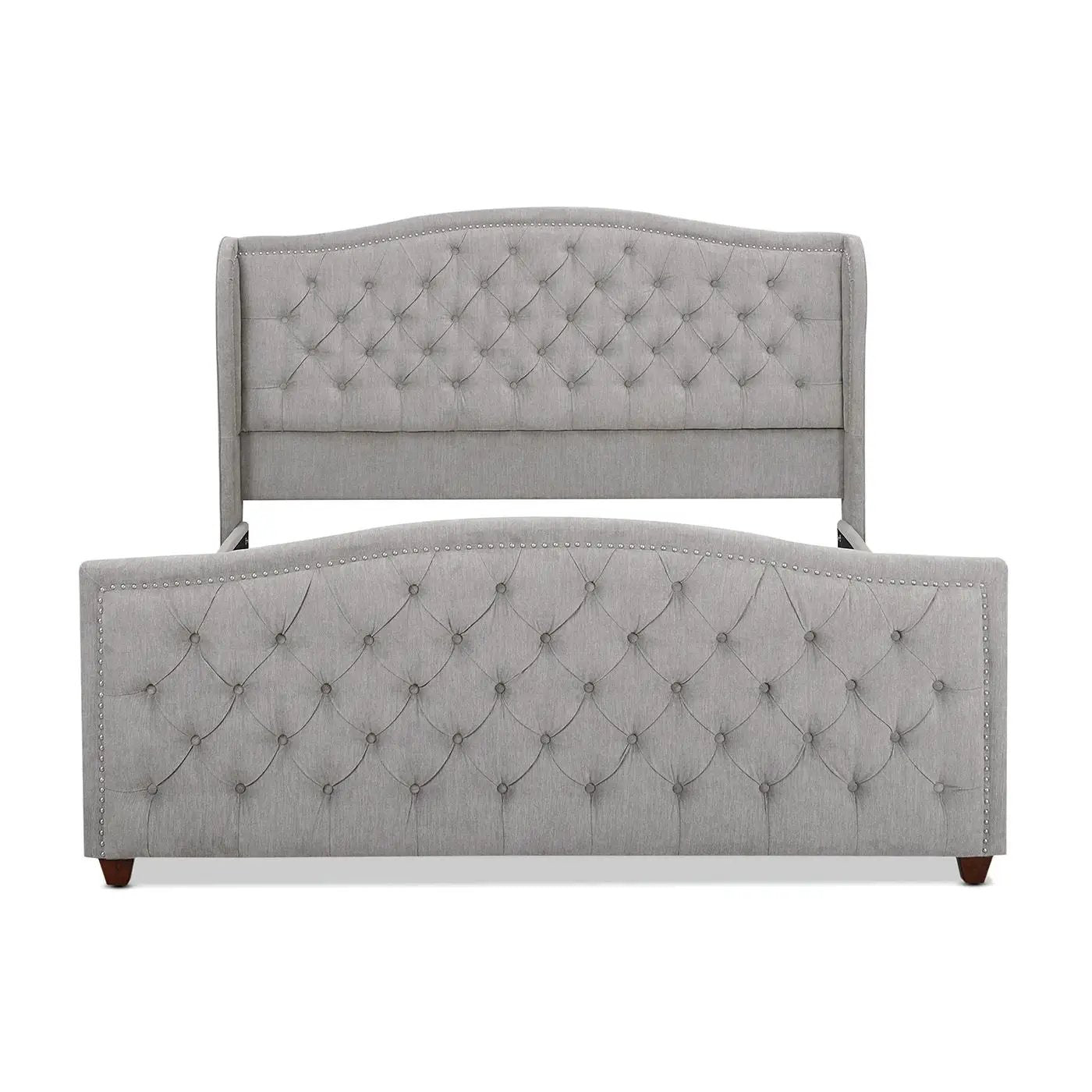 Marcella - Upholstered Shelter Headboard Bed Set by HouseOfZazla