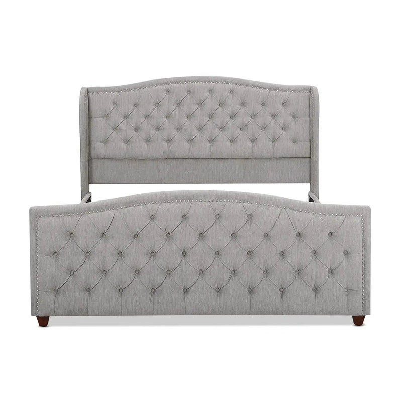 Marcella - Upholstered Shelter Headboard Bed Set by HouseOfZazla