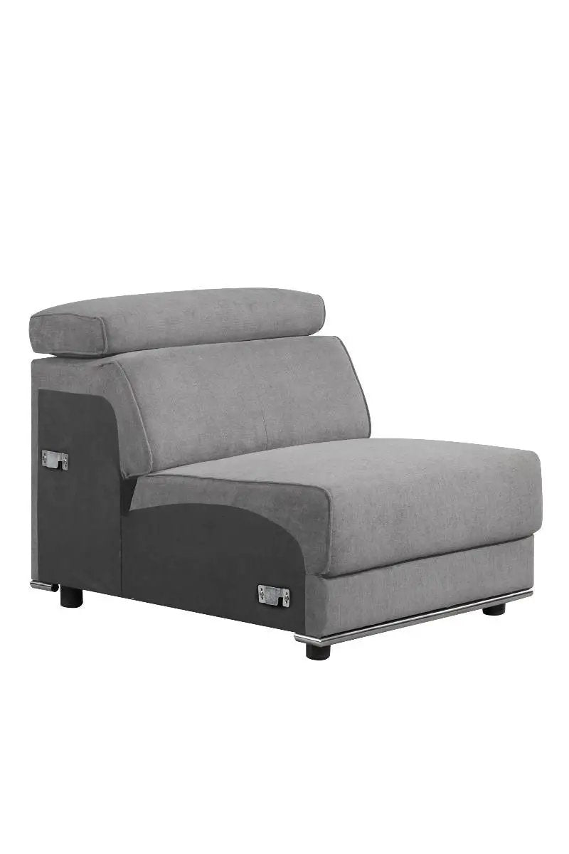 Alwin - Modular Armless Chair - Dark Gray Fabric by Unique Piece Furniture