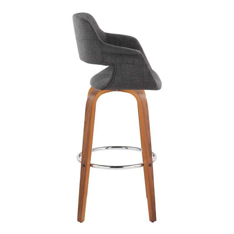 Vintage Flair - Mid Century Modern Fixed Height Barstool With Swivel & Round Footrest (Set of 2) by HouseOfZazla
