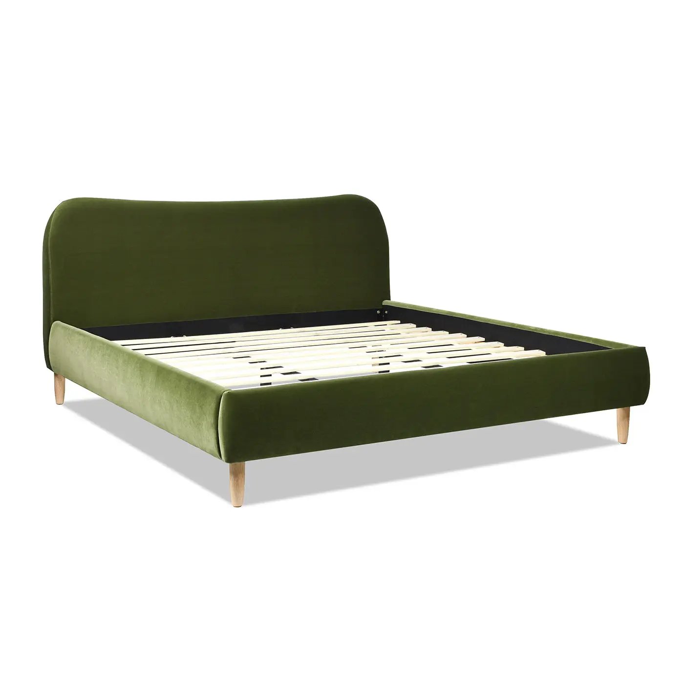 Roman - Curved Headboard Upholstered Platform Bed by HouseOfZazla