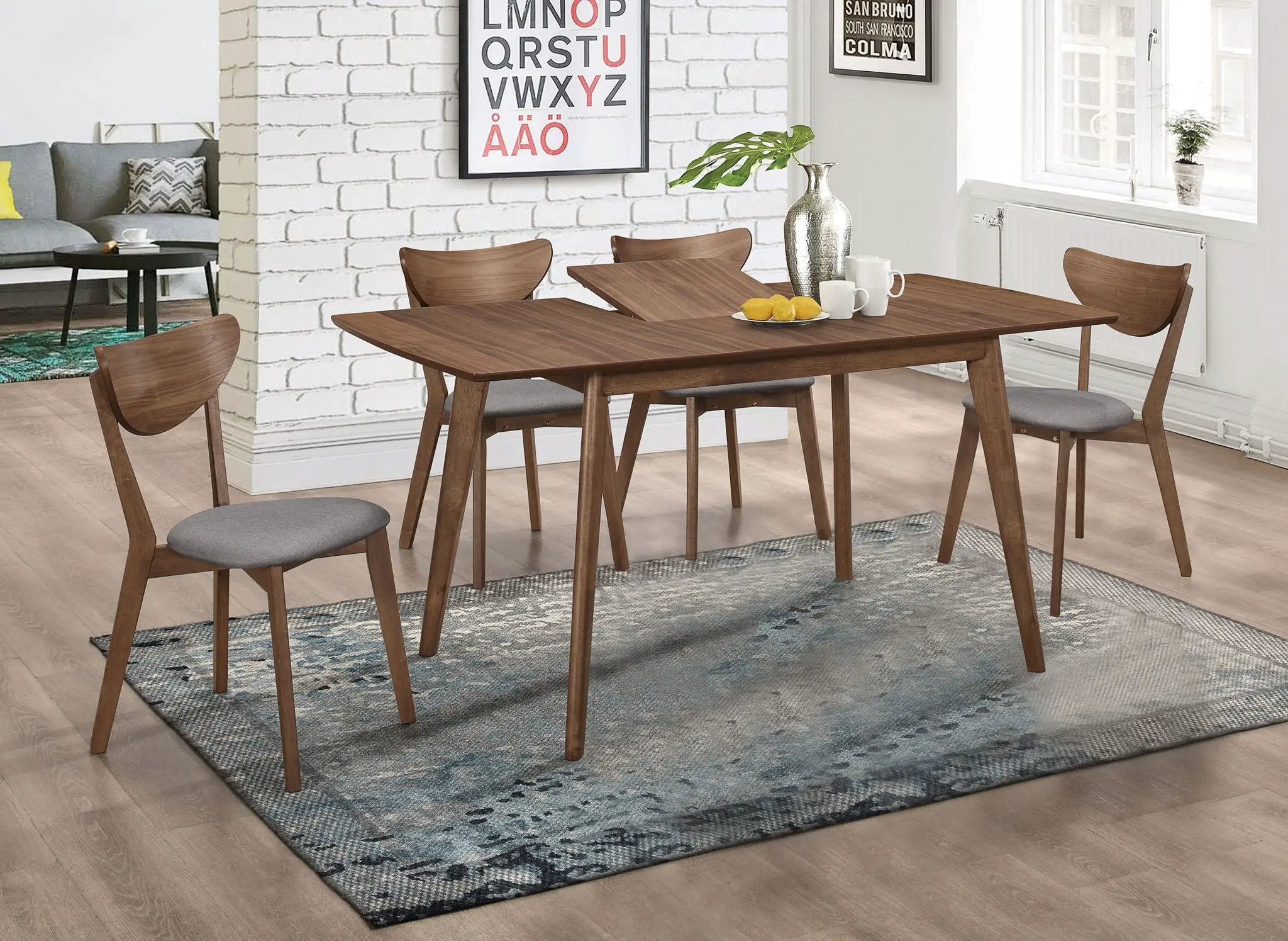Alfredo 5-piece Butterfly Leaf Dining Set Natural Walnut by Unique Piece Furniture