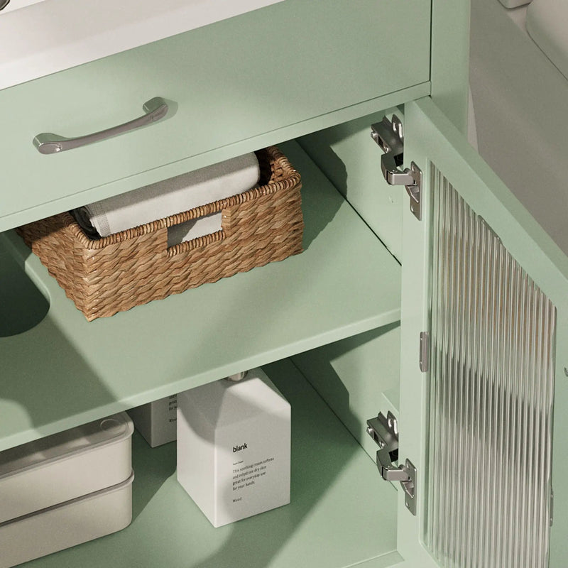 Modern Bathroom Vanity With Tempered Glass Doors by HouseOfZazla
