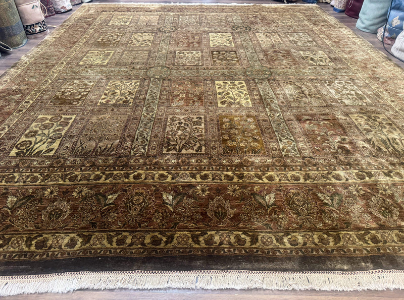 Large Indian Wool Rug 12x14, Wool Handmade Panel Design Carpet, Traditional, Palace Size by Jewel Rugs