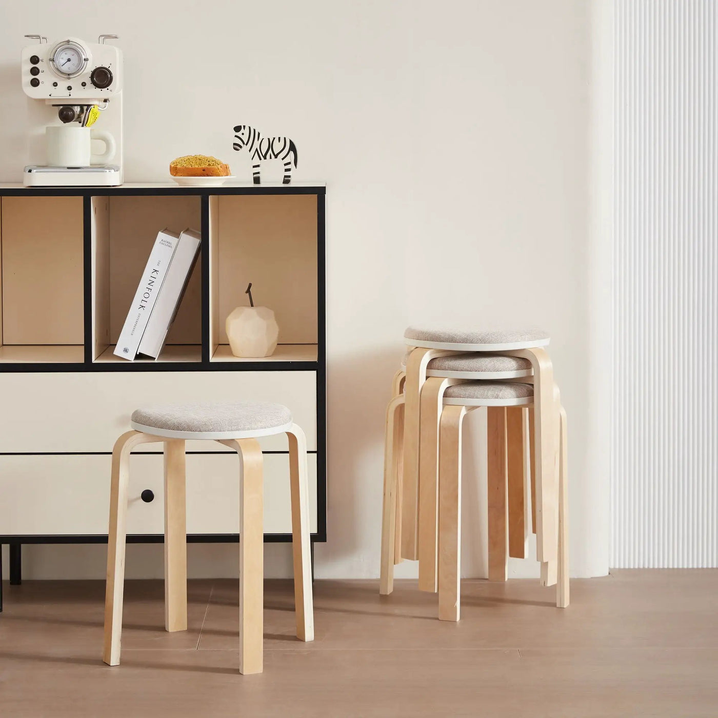 Stackable Round Backless Stools (Set of 4) by Unique Piece Furniture