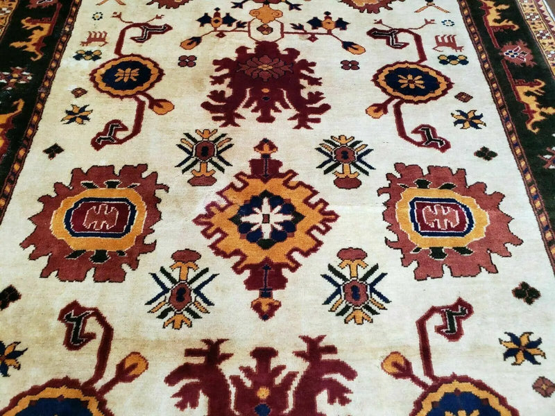 5' X 6' Vintage Handmade Knotted Turkish Kazak Pattern Wool Rug Bohemian Boho Interior Design by Jewel Rugs