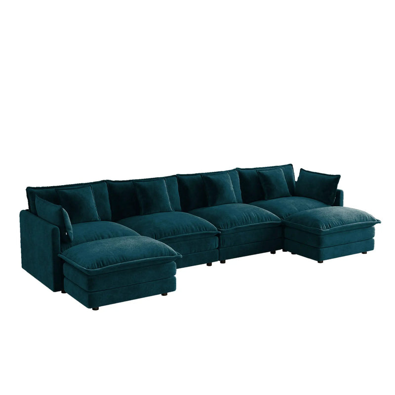Oversized U Shape Sofa with Ottomans by HouseOfZazla