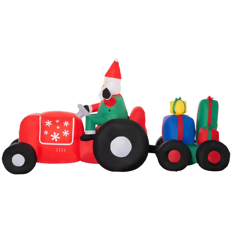 Outsunny 9ft Christmas Inflatable Santa Claus Trailer by HouseOfZazla
