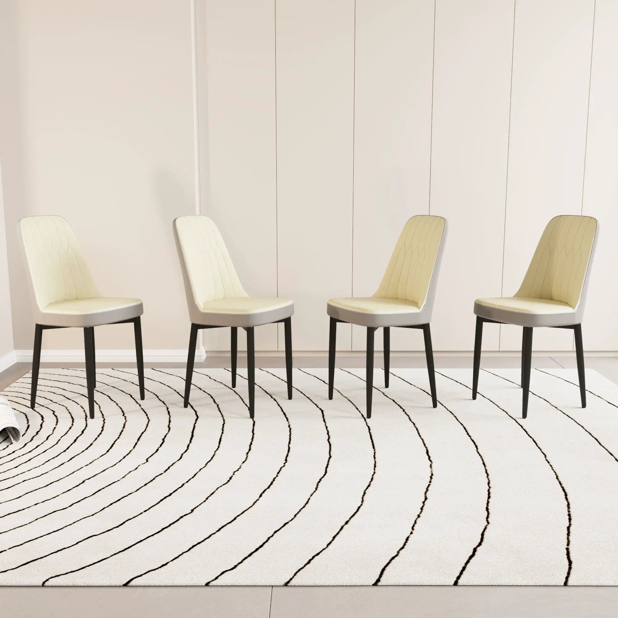 Modern Dining Chair With Cushions And Metal Legs by Unique Piece Furniture