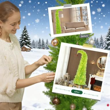 72 INCH Whimsical Christmas Tree, Pencil Xmas Tree with, photo 3 of 8