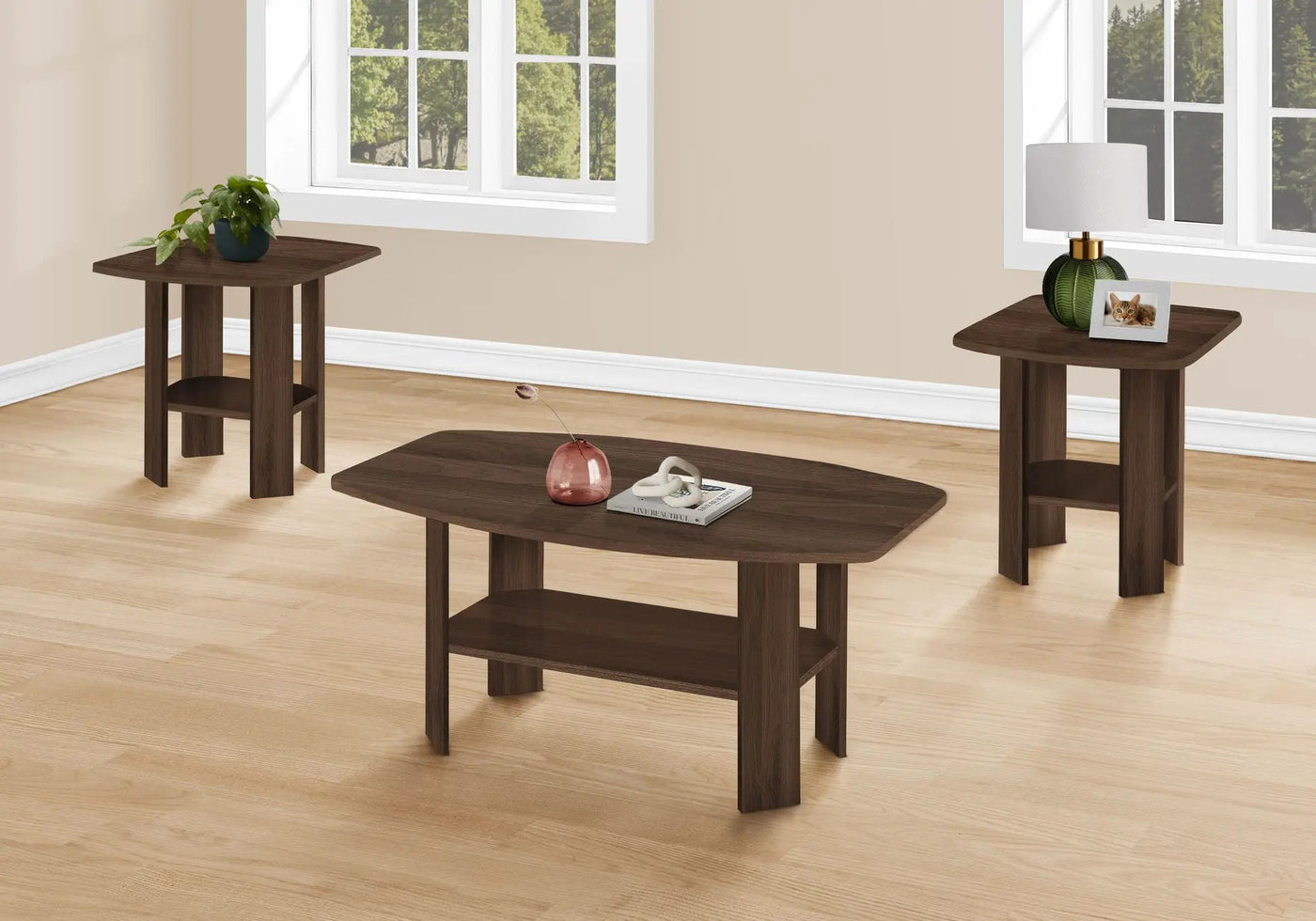 Table Set, Coffee, End, Side, Accent For Living Room (Set of 3) by HouseOfZazla