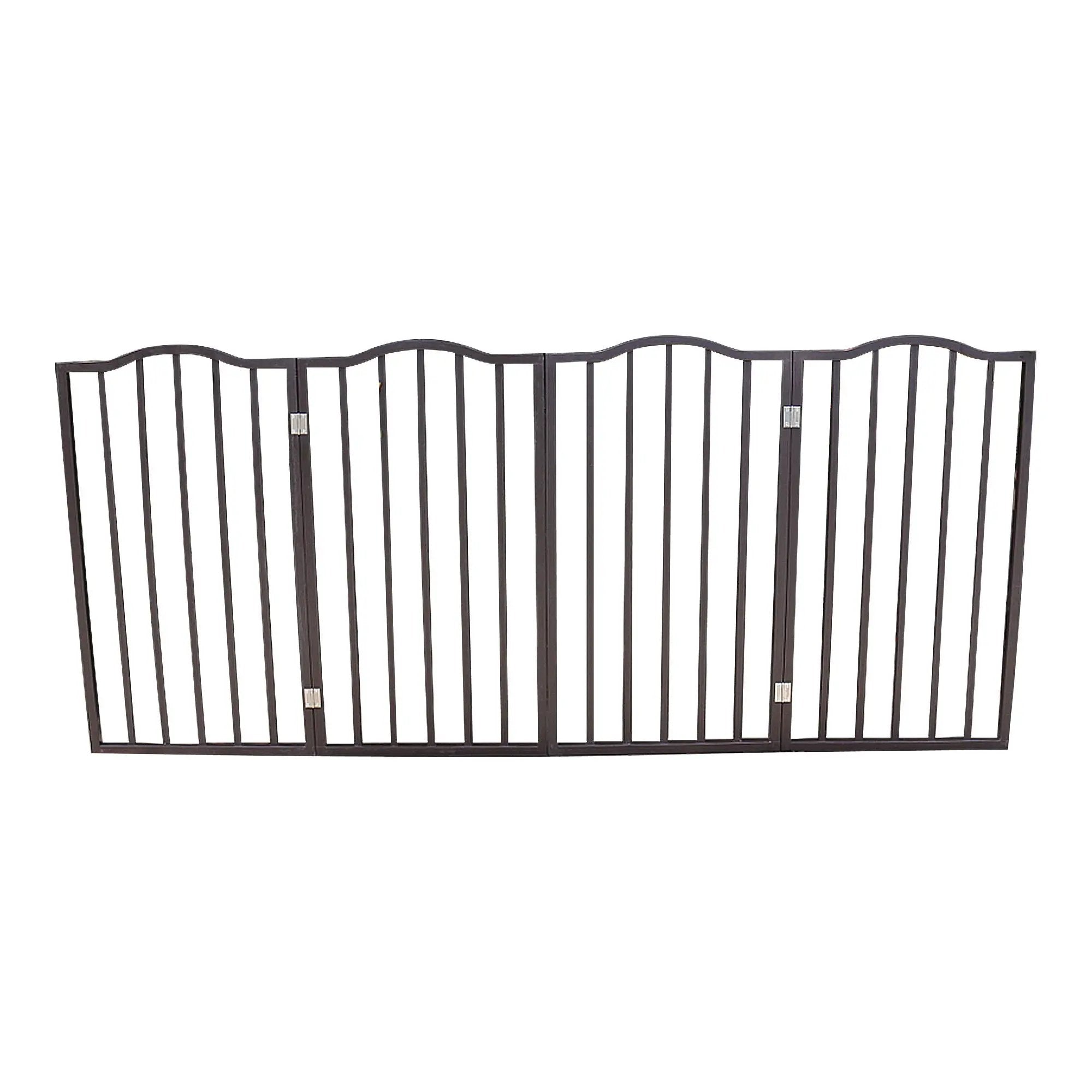 Pet Gate Dog Gate For Doorways, Stairs Or House Freestanding Folding - Dark Brown by HouseOfZazla