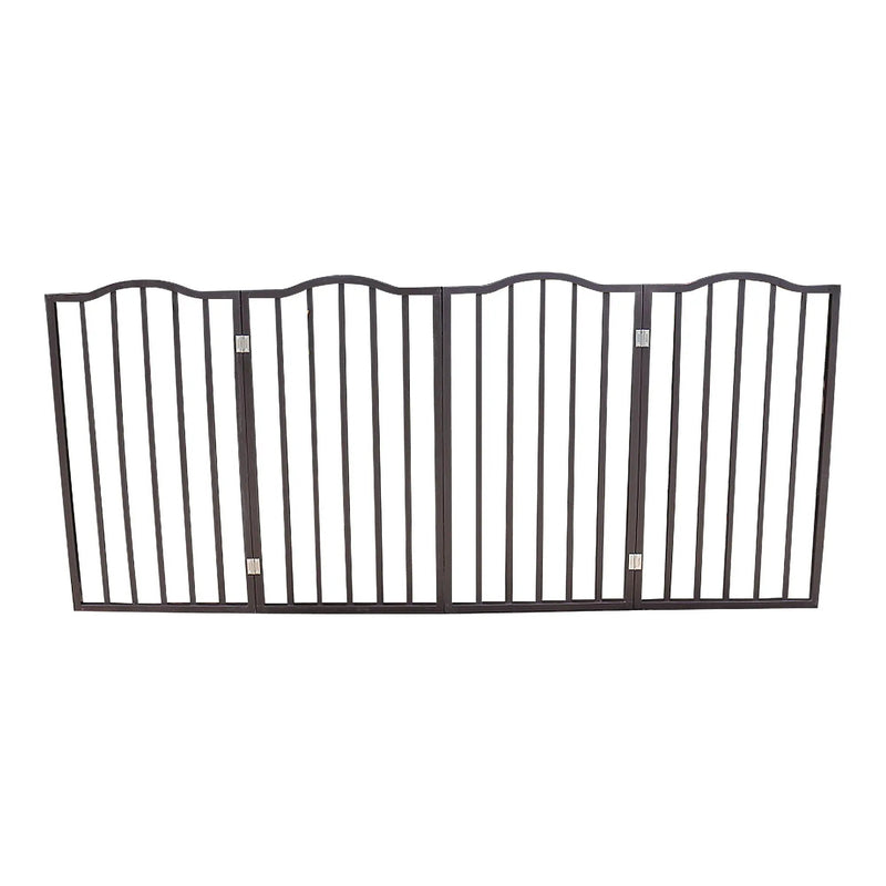 Pet Gate Dog Gate For Doorways, Stairs Or House Freestanding Folding - Dark Brown by HouseOfZazla