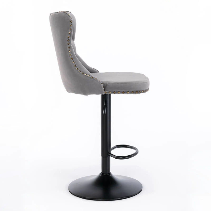 Swivel Barstools Adjusatble Seat Height, Modern Upholstered Bar Stools With Backs Comfortable Tufted For Home Pub And Kitchen Island (Set of 2) by Unique Piece Furniture