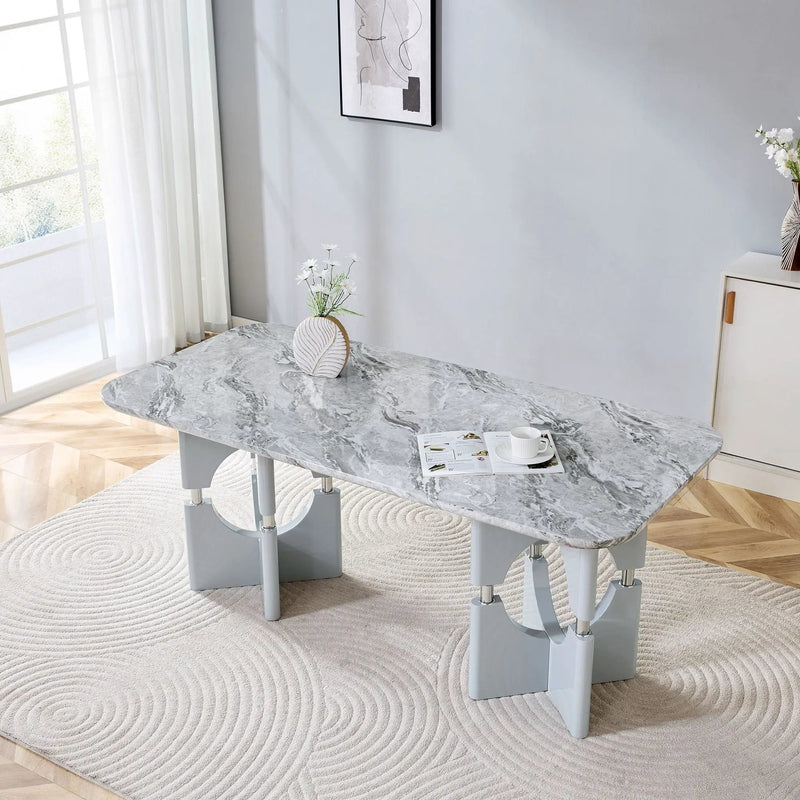 Modern Dining Table With Sleek Hollow-Out Frame And Accents by HouseOfZazla
