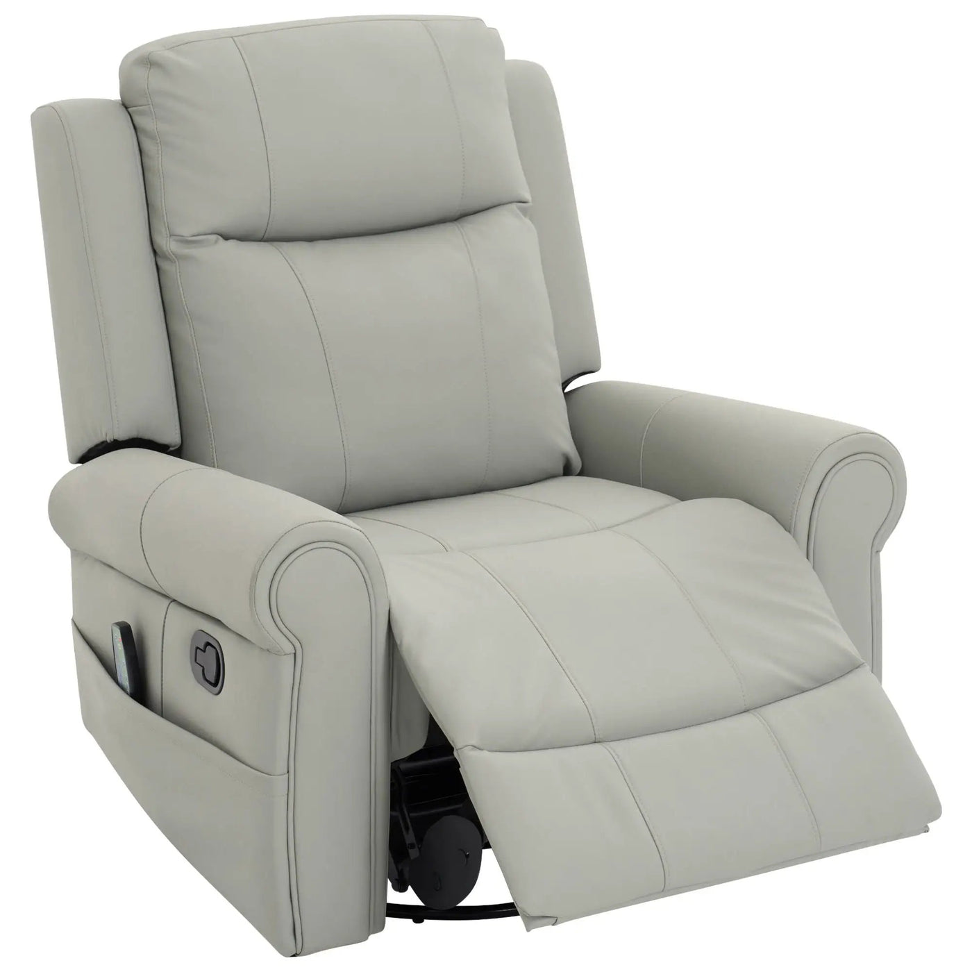 Manual Recliner Chair With 270 Degree Swivel, Massage & Heating, Dual Reclining Positions by Unique Piece Furniture