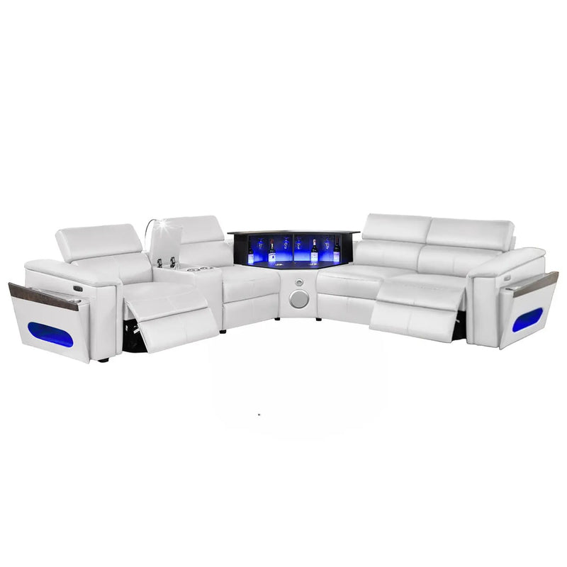 Nova - Sectional With Bluetooth Speaker, LED And Lifting Wine Cabinet by HouseOfZazla