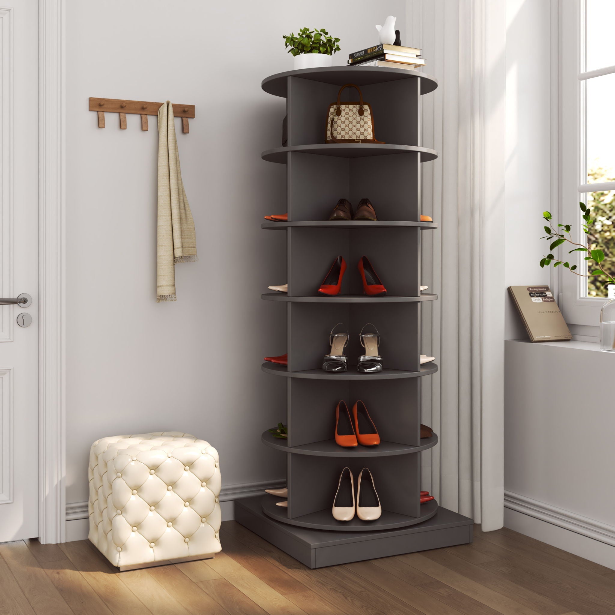 360 Rotating Shoe Cabinet 6 Layers by HouseOfZazla