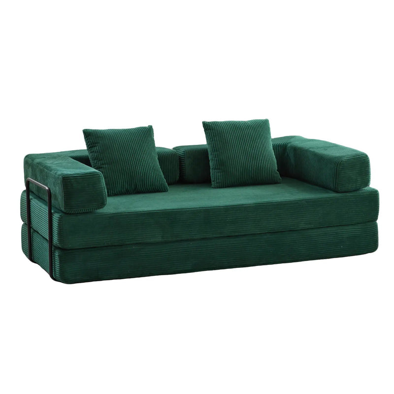 Floor Couch, Convertible Floor Sofa Bed With Pillow Back Support Armrest by HouseOfZazla