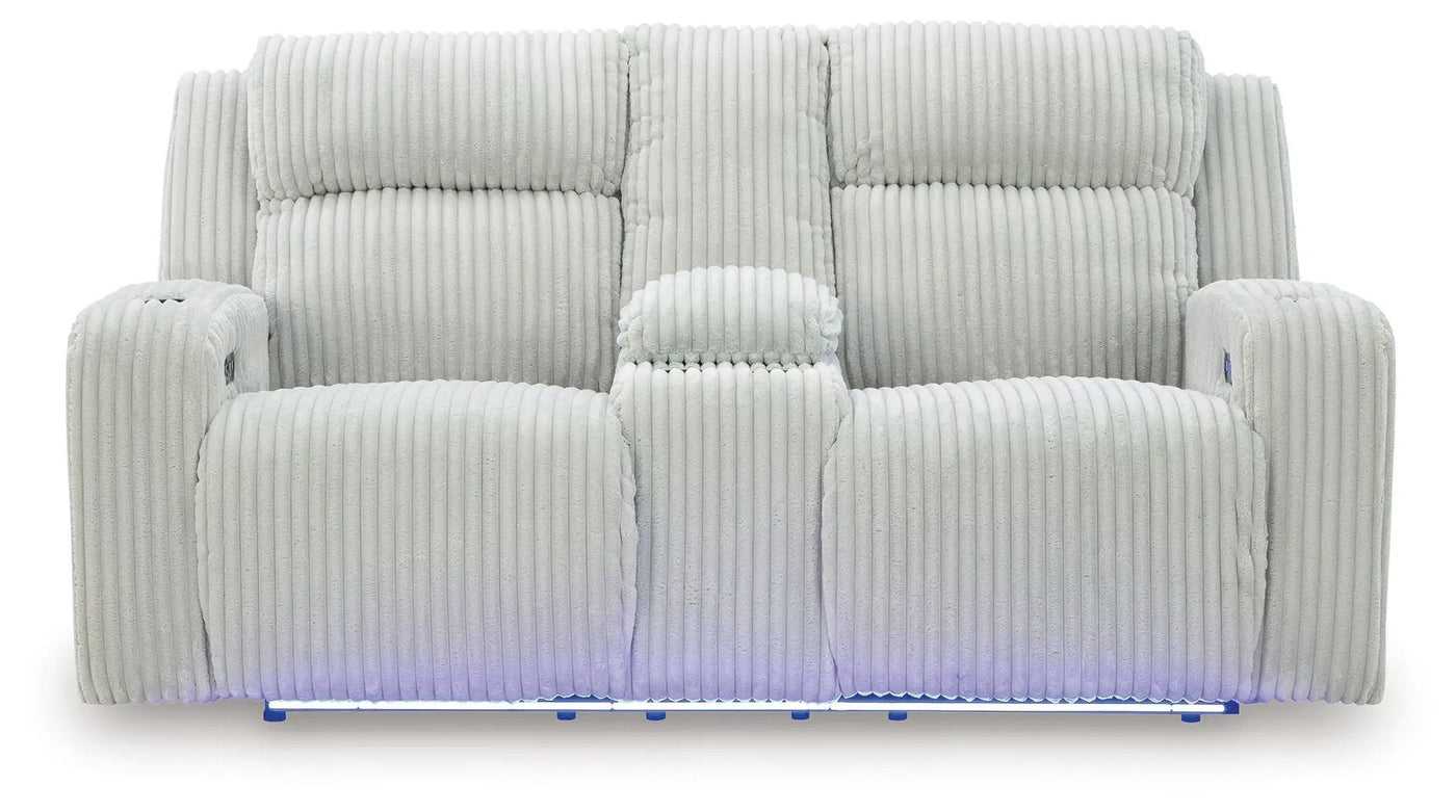 Forest Lake - Power Reclining Loveseat With Console / Adj Headrest by Unique Piece Furniture