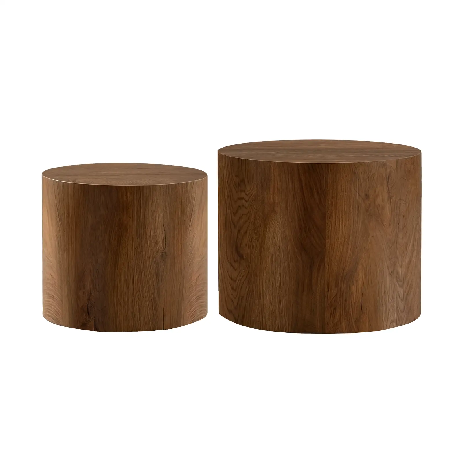 Nesting Coffee Table Set of 2, Modern Round Coffee Tables with Non-Slip Feet by HouseOfZazla