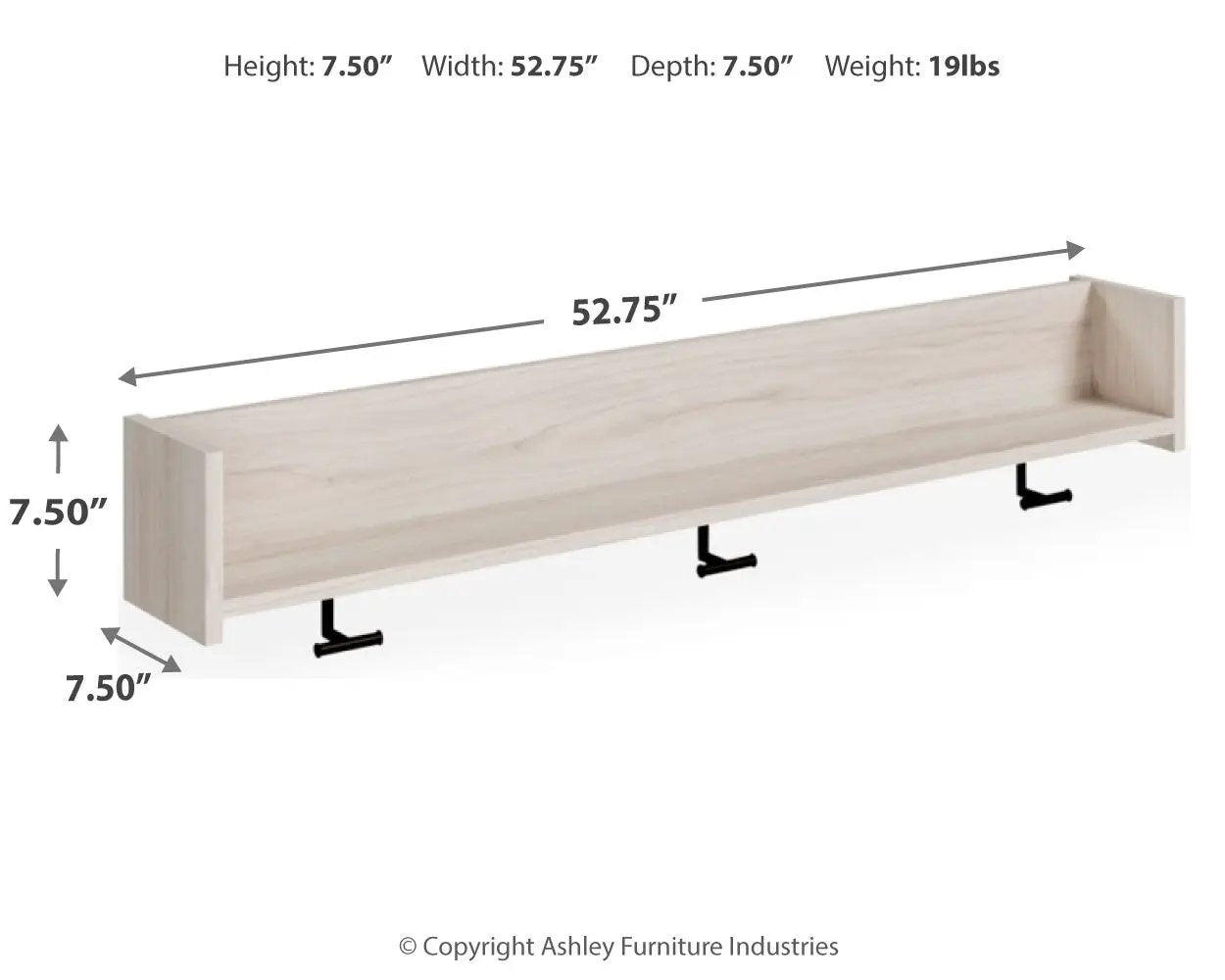 Socalle - Wall Mounted Coat Rack w/Shelf - Light Natural by Unique Piece Furniture