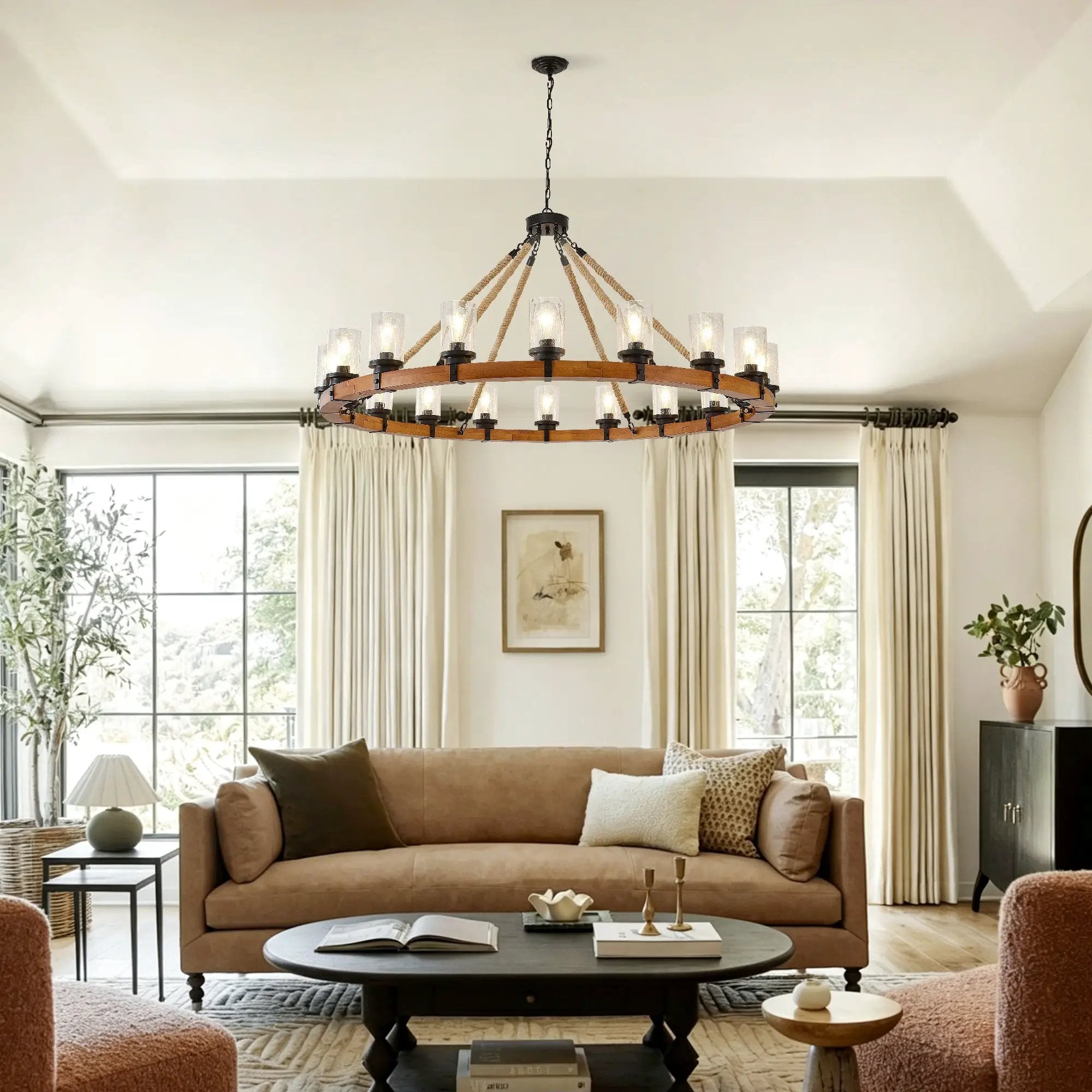 18-Light Rustic Wagon Wheel Chandelier by HouseOfZazla