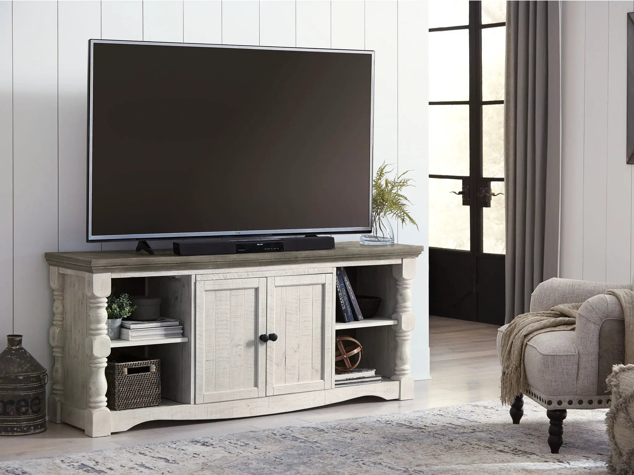 Havalance - Extra Large TV Stand - 2 Doors - Brown / Beige by Unique Piece Furniture
