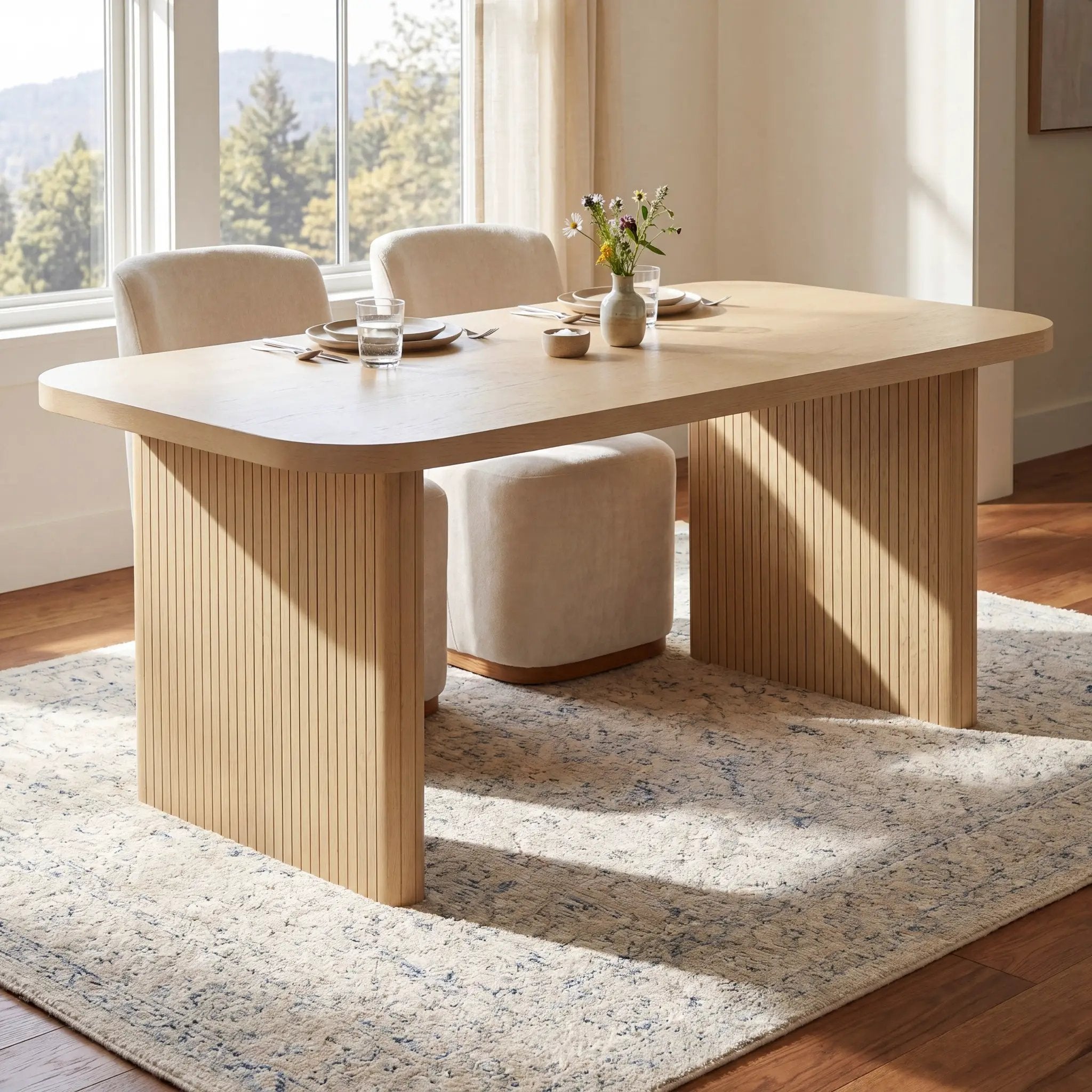 Natural Oak Veneer Dining Table by HouseOfZazla