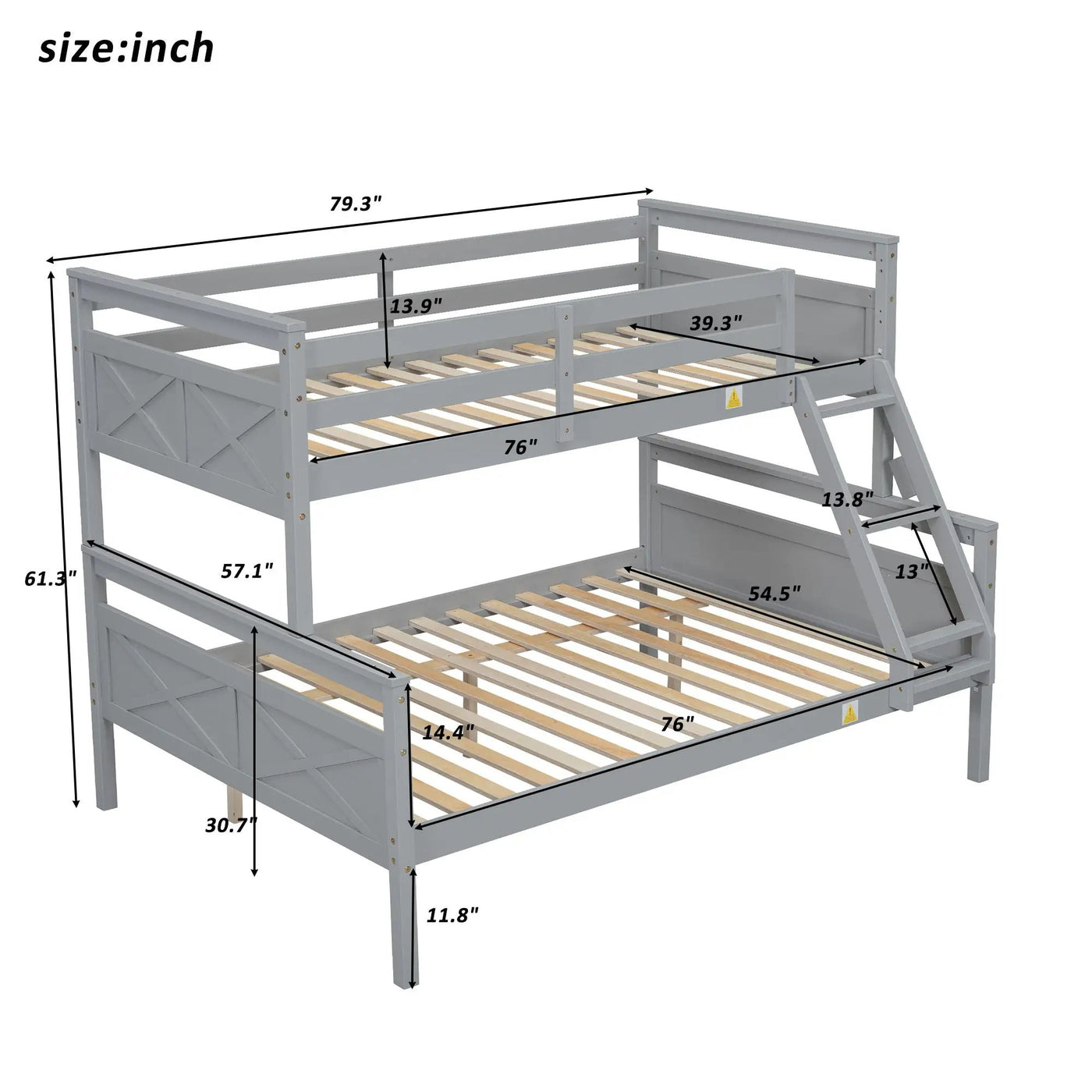 Bunk Bed With Ladder And Safety Guardrail by HouseOfZazla