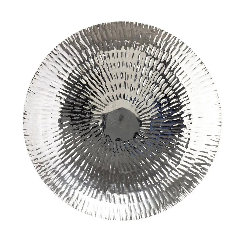 Textured Oversized Disc, Wall Decor For Living Room (Set of 3) - Silver by HouseOfZazla