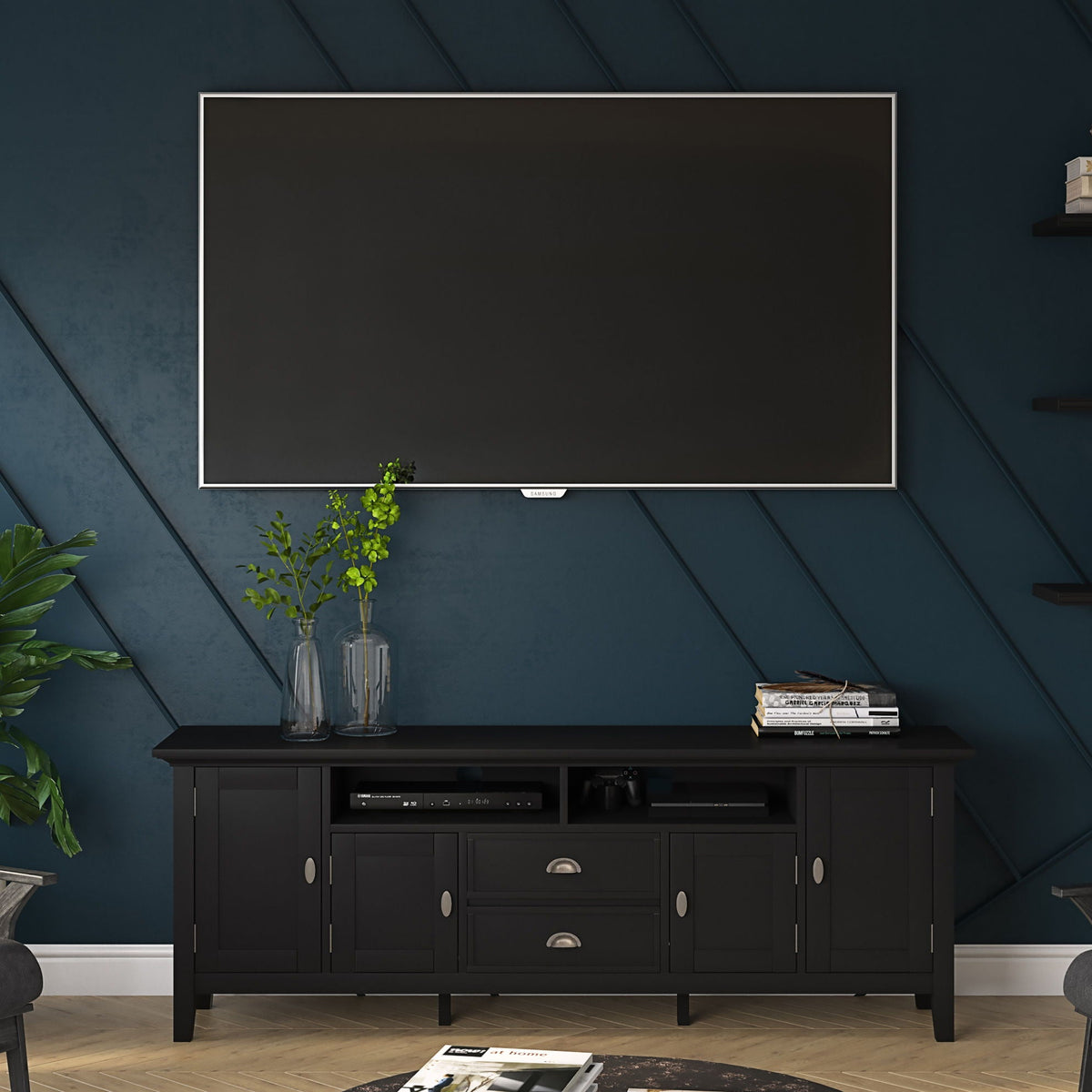Handcrafted TV Media Stand with Adjustable Shelves - Multiple Colors, photo 10 of 22