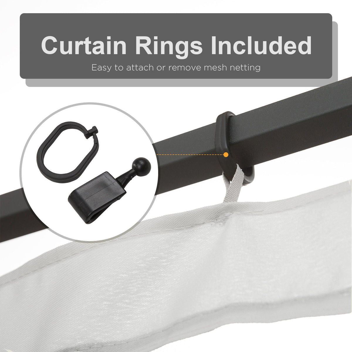 10' x 13' Replacement Mesh Sidewall Netting with Zippers - White, photo 5 of 10