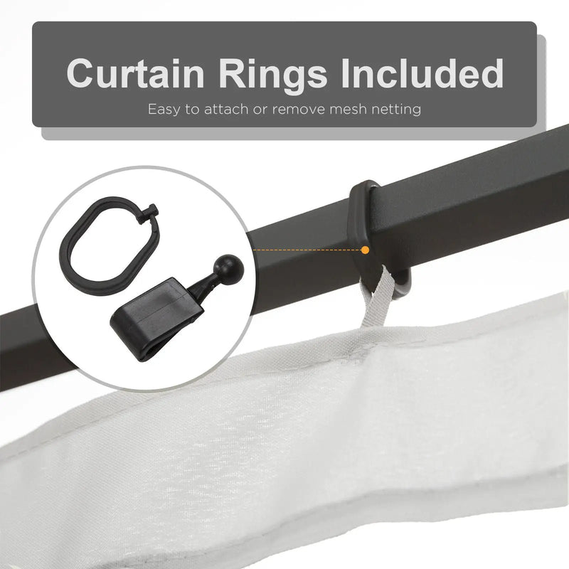 Outsunny - 10' x 13' Replacement Mesh Sidewall Netting For Patio Gazebos And Canopy Tents With Zippers (Sidewall Only) - White by Unique Piece Furniture