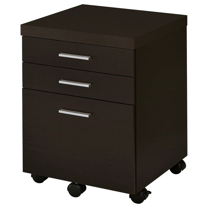 3 Drawer File Cabinet? Compact Office Storage For Home - Brown by HouseOfZazla