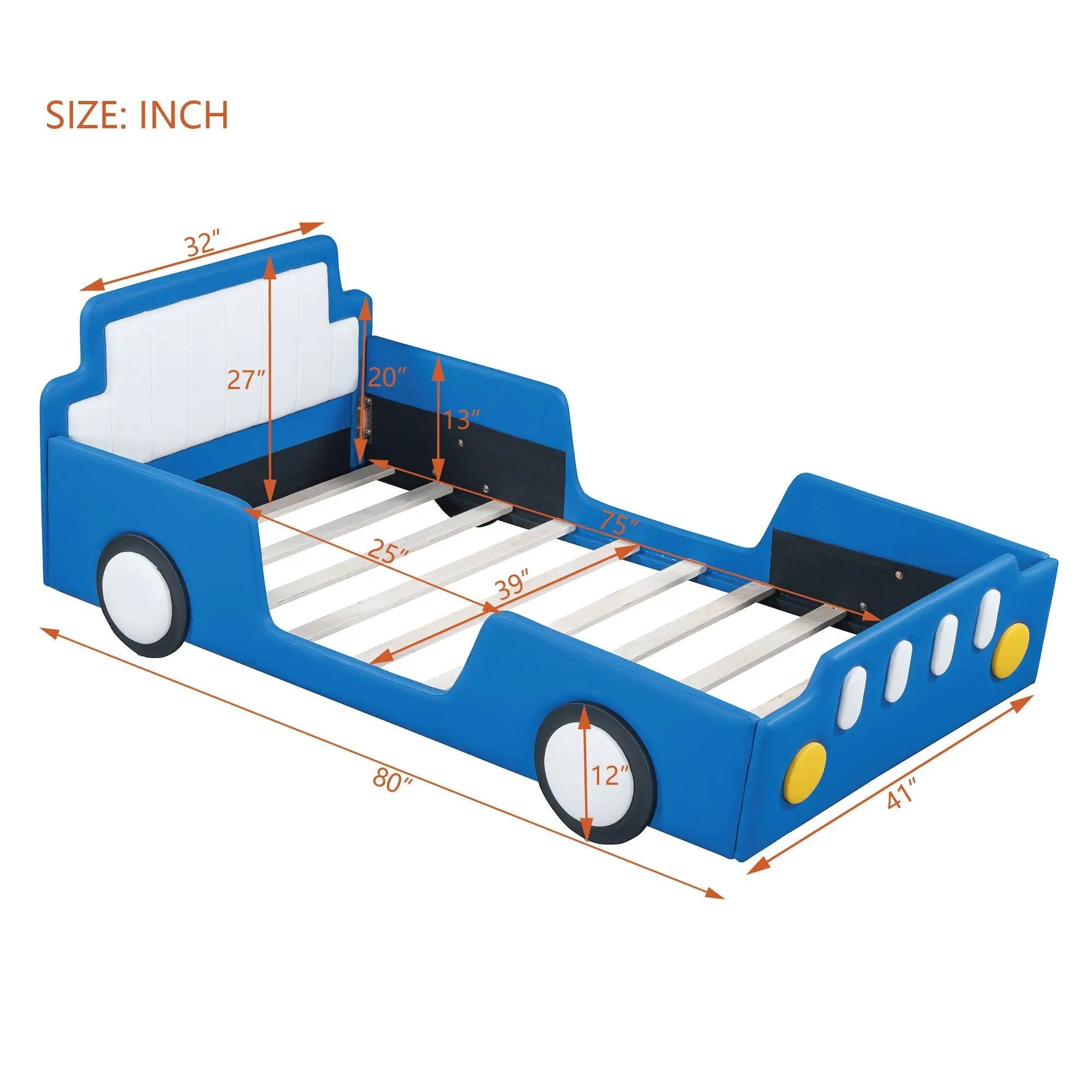 Race Car Shaped Platform Bed With Wheels by HouseOfZazla