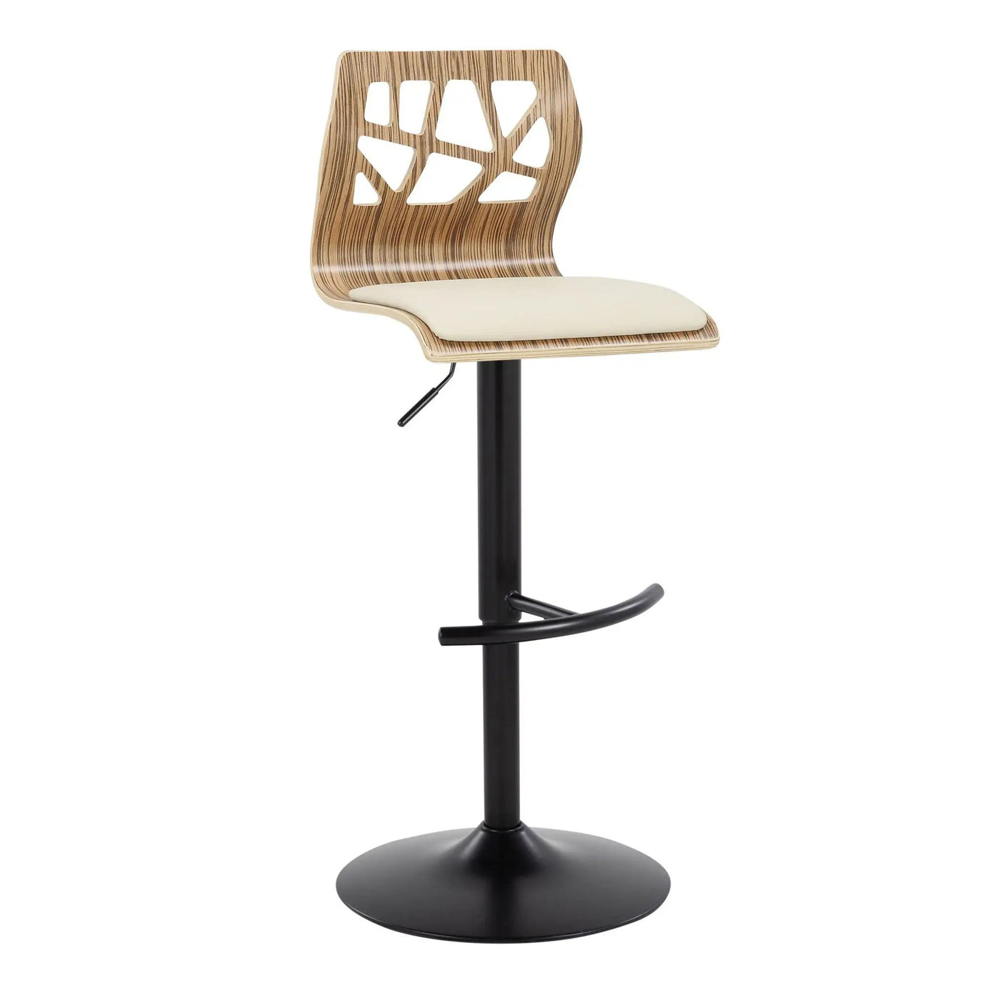 Folia - Mid Century Modern Adjustable Barstool With Swivel With Rounded T Footrest (Set of 2) by HouseOfZazla