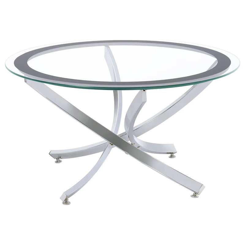 Brooke 2-piece Round Coffee and End Table Set Chrome by Unique Piece Furniture