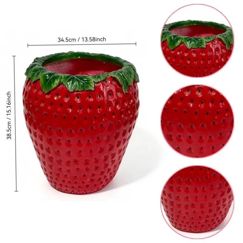 15'' Tall Strawberry Shaped Planter Pot by HouseOfZazla