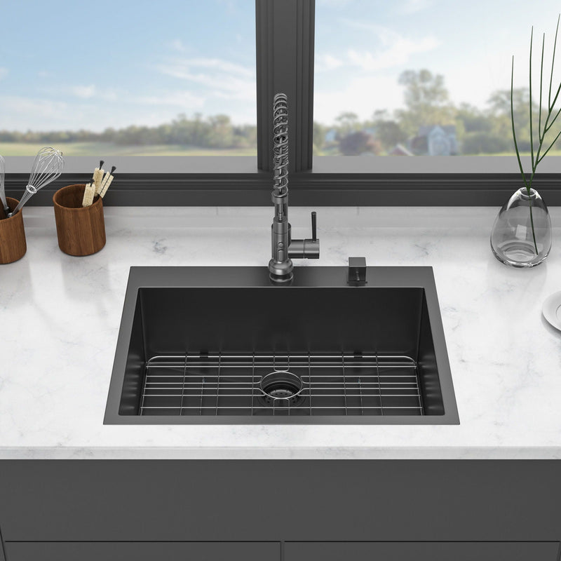 Topmount Kitchen Sink 16 Gauge, Single Bowl by HouseOfZazla