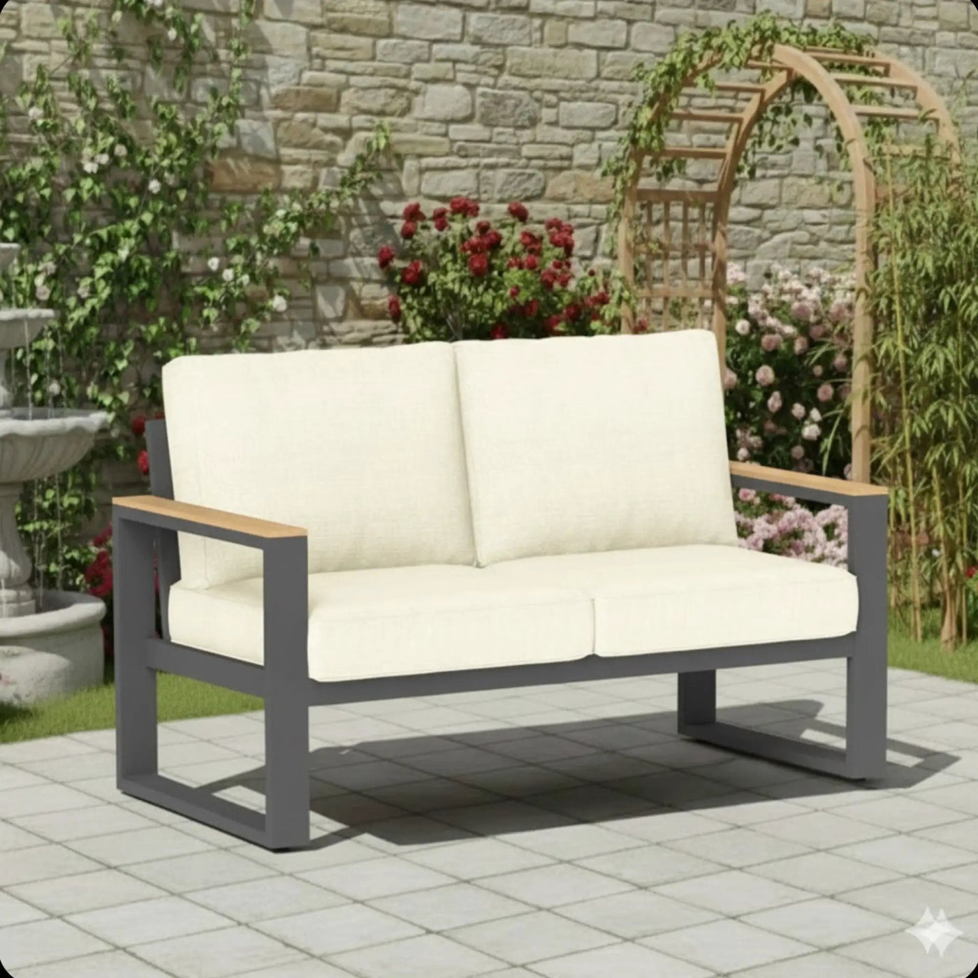 All-Weather Loveseat Sofa With Thick Cushions by HouseOfZazla