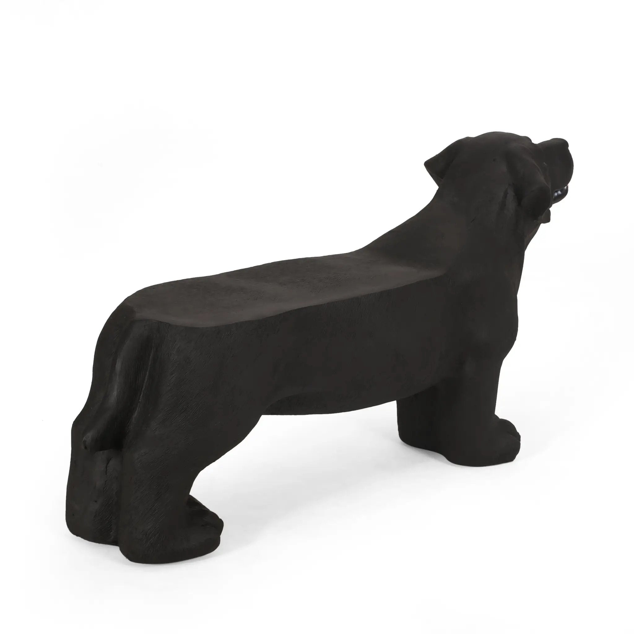 MGO Dog Bench - Outdoor Labrador Design, Matte Black by HouseOfZazla